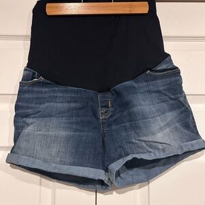 Liz Lange Black and Blue Jean Maternity Shorts